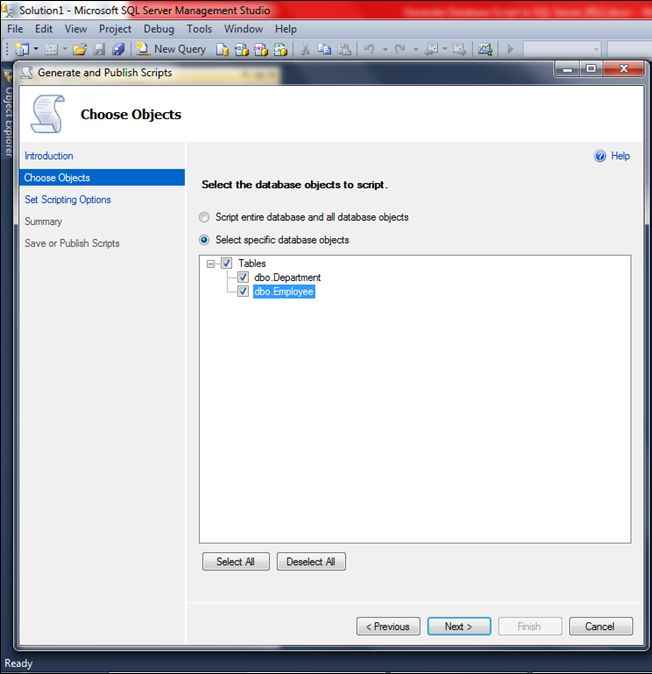 database script generate